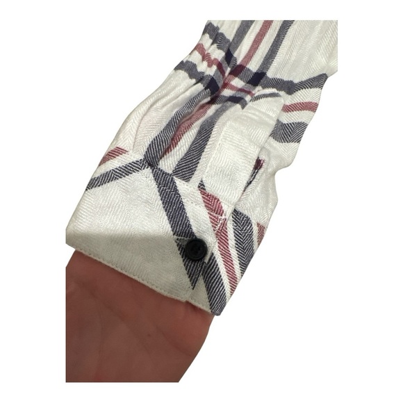 Rails Hunter Plaid Button Down Shirt White Black Maroon Super Soft Flannel Sz S - Picture 8 of 11